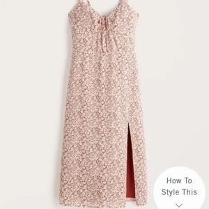 Abercrombie & Fitch A&F Red Floral Dress Cottagecore